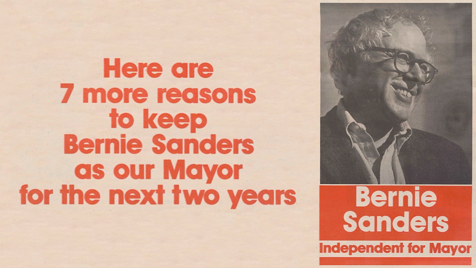 Bernie Sanders Wins 1987 Mayoral Race Sanders Institute