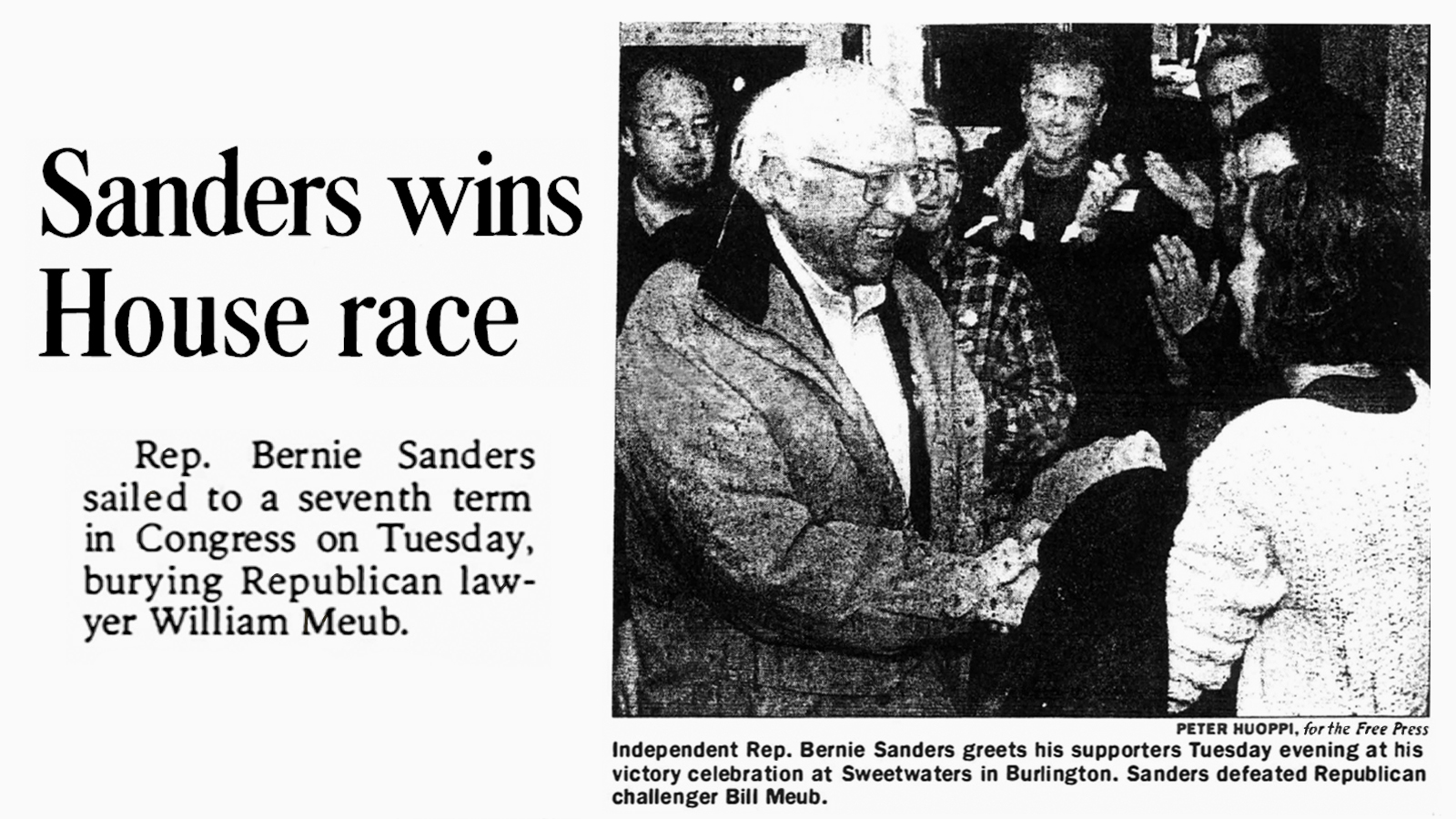 Bernie Sanders Wins 2002 Re-Election Campaign To The U.S. House Of Representatives